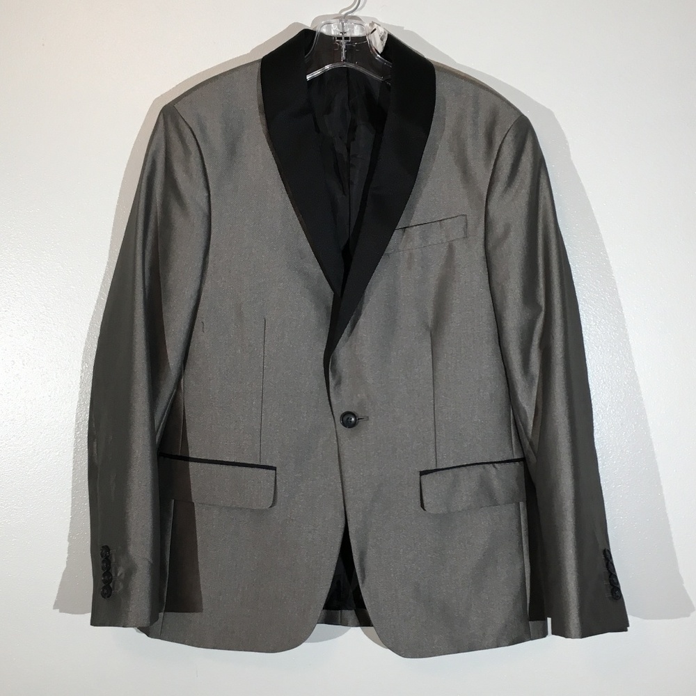 JF J.Ferrar Silver & Black Suit Coat/Jacket - 38S